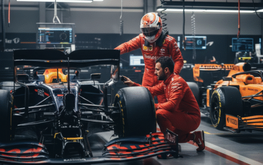 Sainz Inspects Red Bull McLaren