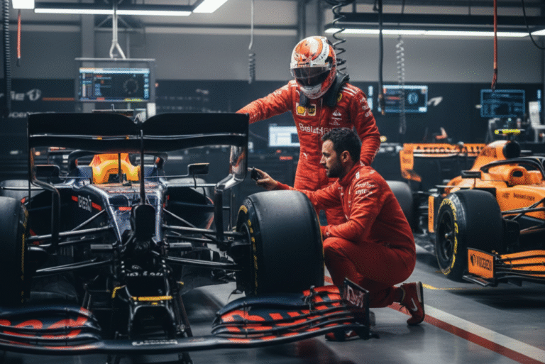 Sainz Inspects Red Bull McLaren