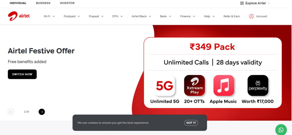 Airtel Recharge Plans In Hindi