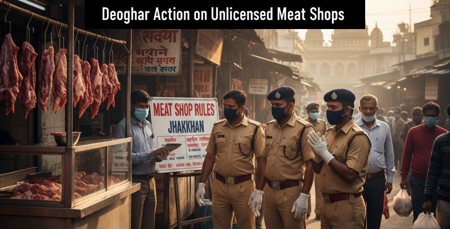 Deoghar Action on Unlicensed Meat Shops