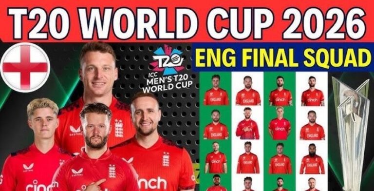 England Squad T20 World Cup 2026
