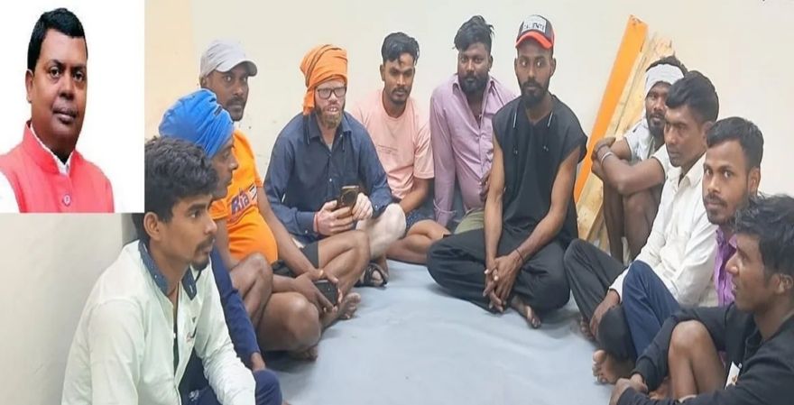 दुबई में फंसे मजदूर और गिरिडीह के सांसद चंद्रप्रकाश चौधरी।