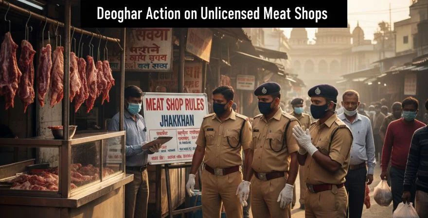Deoghar Action on Unlicensed Meat Shops